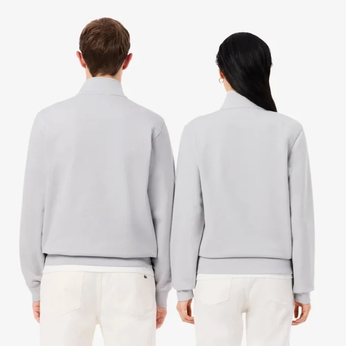 Sweatshirt met hoge kraag, reliëfprint en ritssluiting