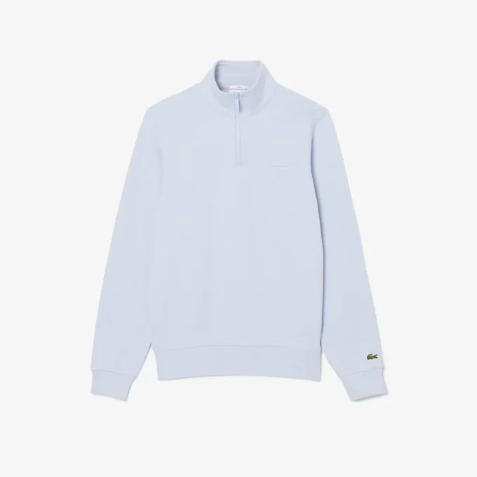Sweatshirt met hoge kraag, reliëfprint en ritssluiting