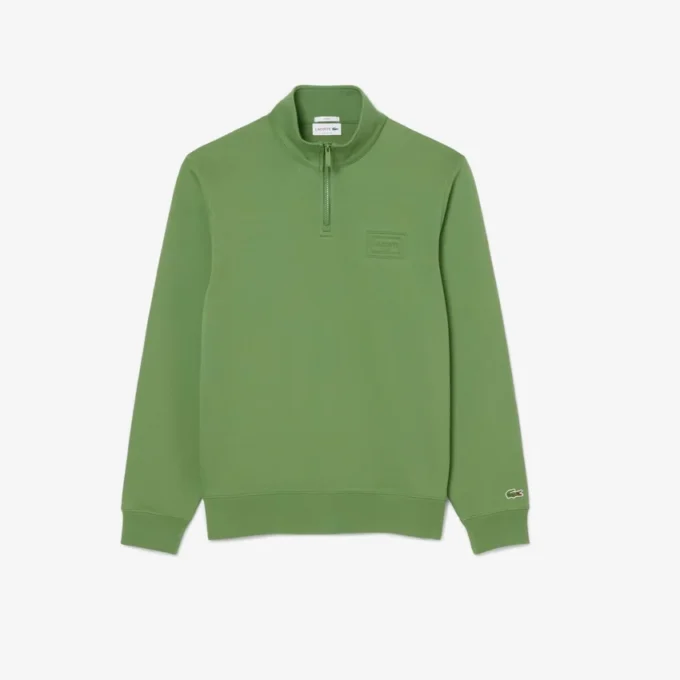 Sweatshirt met hoge kraag, reliëfprint en ritssluiting