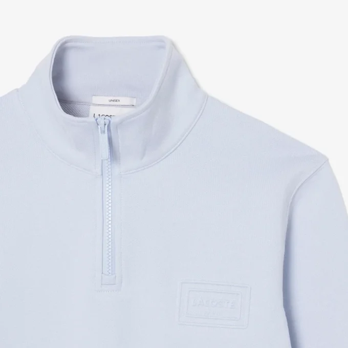 Sweatshirt met hoge kraag, reliëfprint en ritssluiting