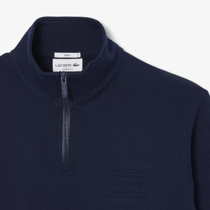 Sweatshirt met hoge kraag, reliëfprint en ritssluiting