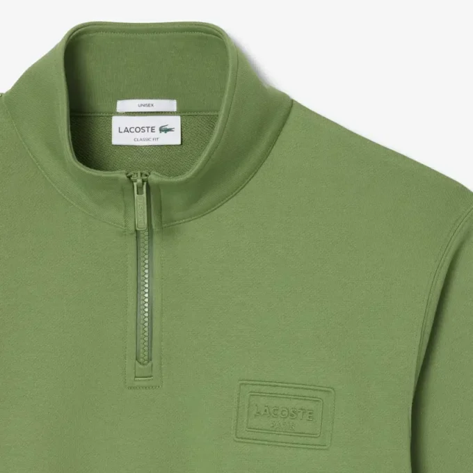 Sweatshirt met hoge kraag, reliëfprint en ritssluiting