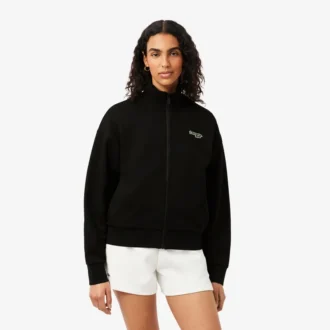 Sweatshirt met rits en logo in relaxte pasvorm