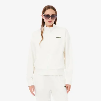 Sweatshirt met rits en logo in relaxte pasvorm