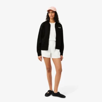 Sweatshirt met rits en logo in relaxte pasvorm