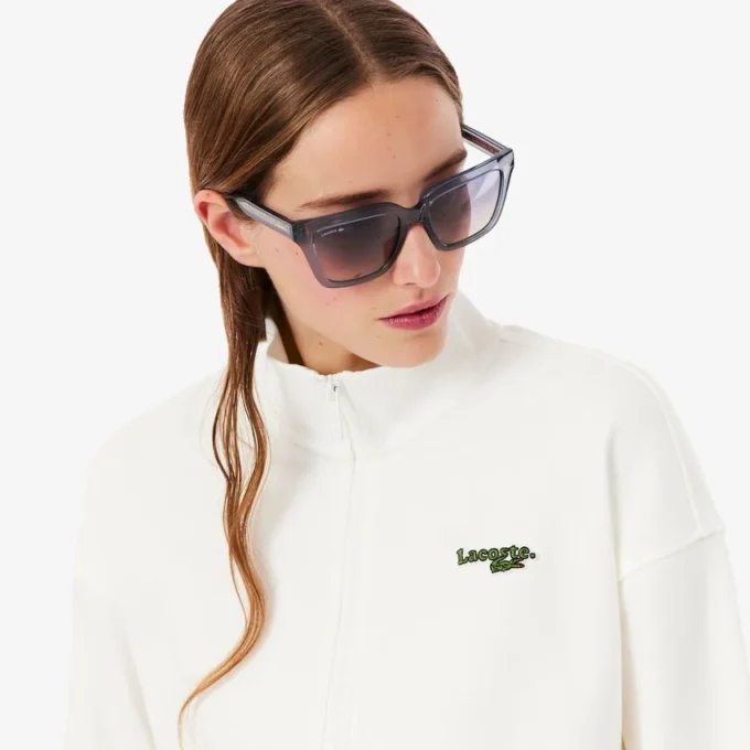 Sweatshirt met rits en logo in relaxte pasvorm