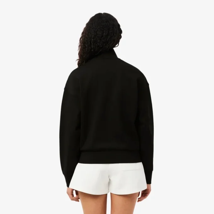 Sweatshirt met rits en logo in relaxte pasvorm