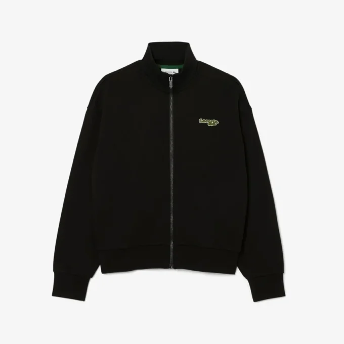 Sweatshirt met rits en logo in relaxte pasvorm