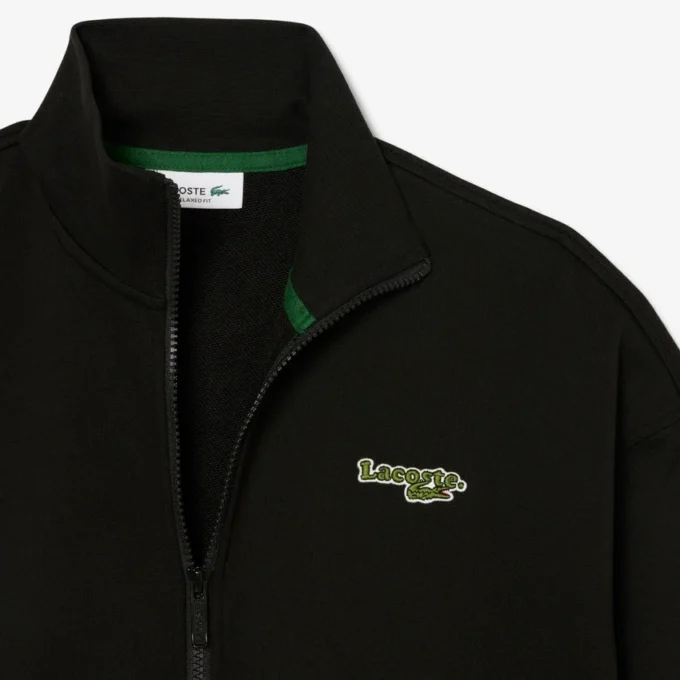 Sweatshirt met rits en logo in relaxte pasvorm