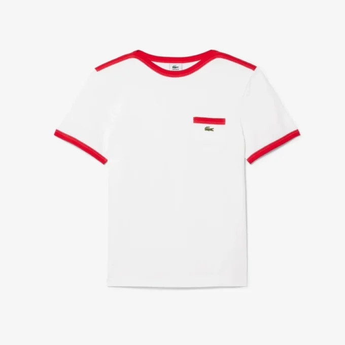 T-shirt van zwaar katoen met zakdetail