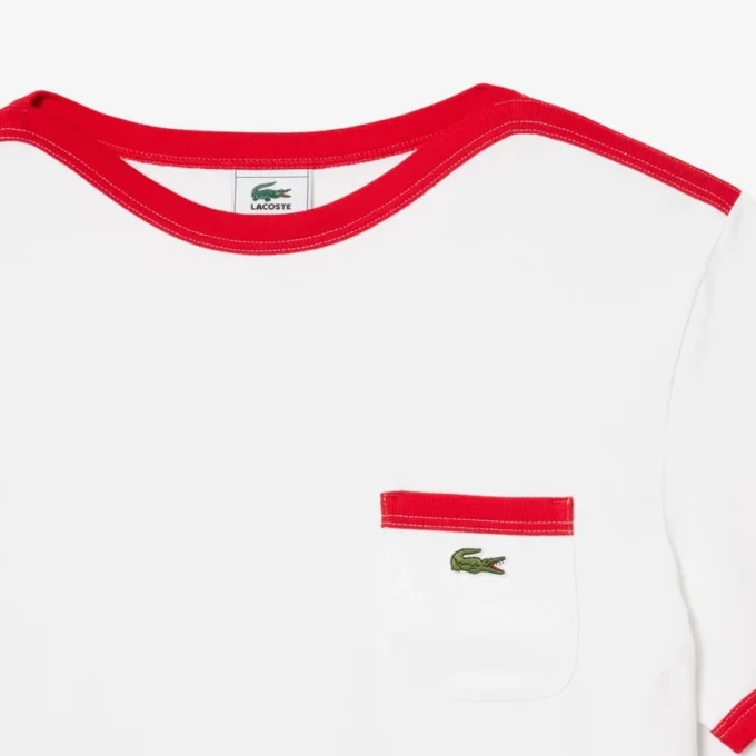 T-shirt van zwaar katoen met zakdetail