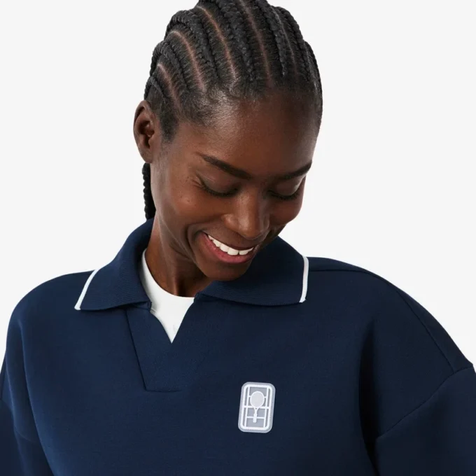 Tennis Heritage-sweatshirt met polokraag