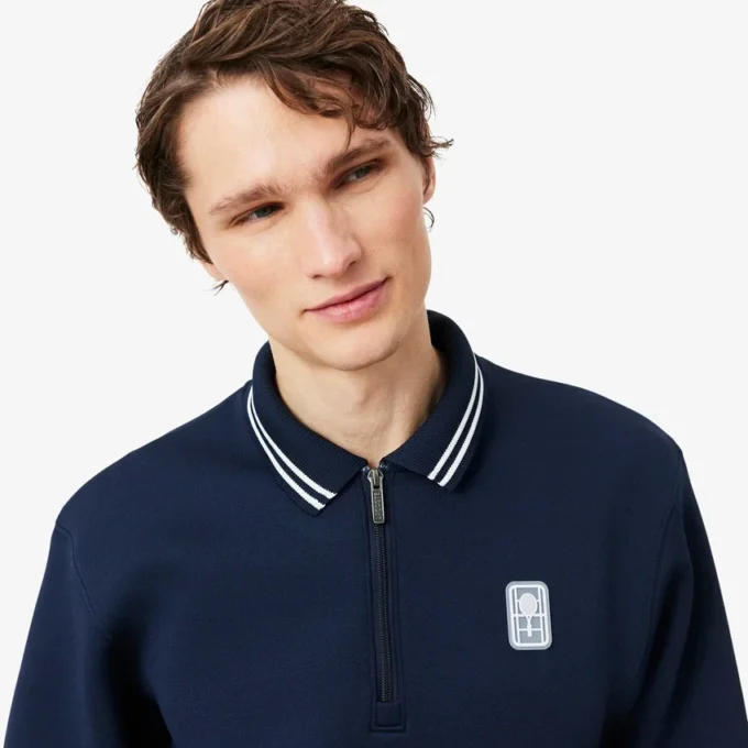 Tennis Heritage-sweatshirt met polokraag en rits