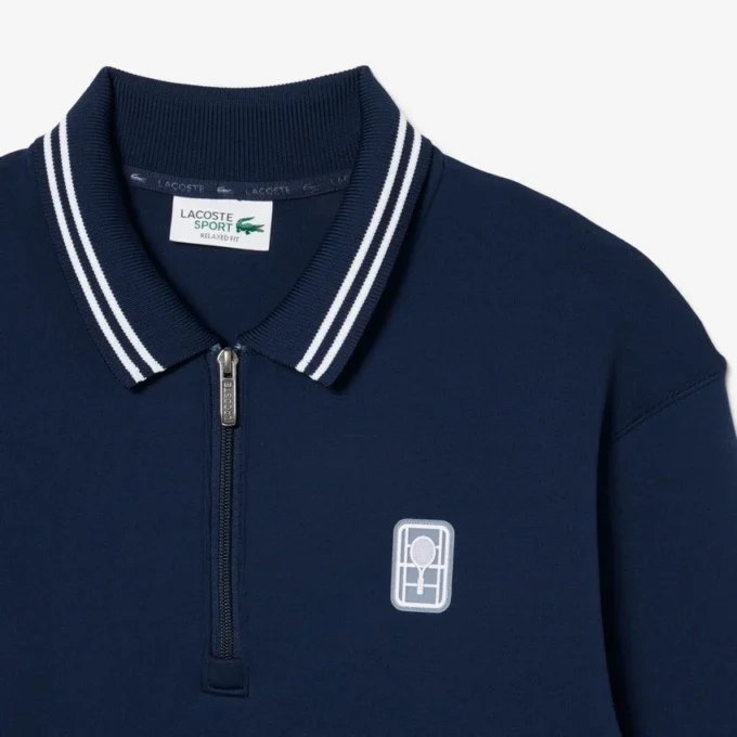 Tennis Heritage-sweatshirt met polokraag en rits