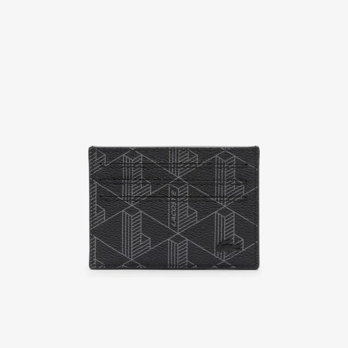 The Blend-kaarthouder van canvas met monogramprint