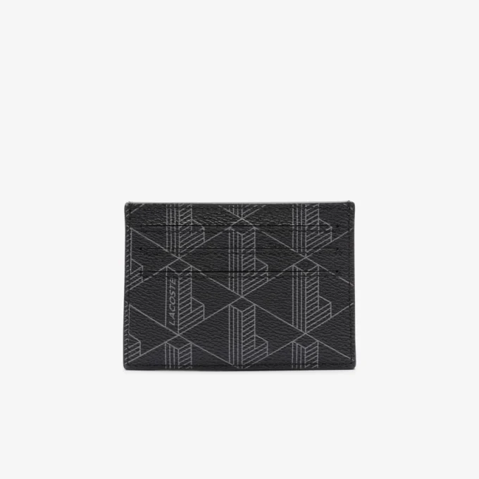 The Blend-kaarthouder van canvas met monogramprint