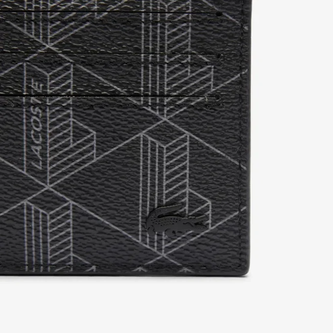 The Blend-kaarthouder van canvas met monogramprint