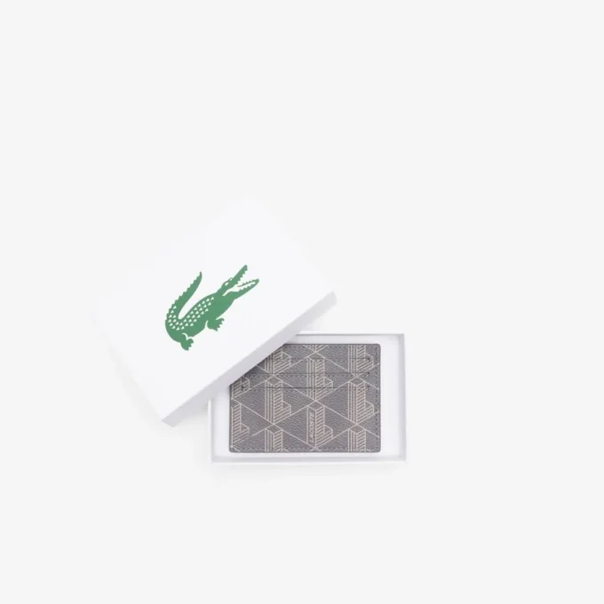 The Blend-kaarthouder van canvas met monogramprint