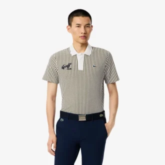 Thermoregulerende gestreepte golfpolo voor heren