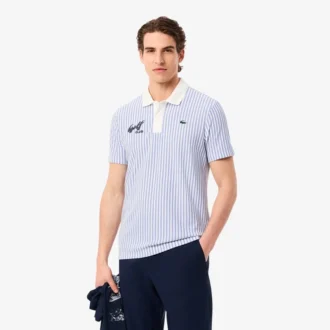 Thermoregulerende gestreepte golfpolo voor heren