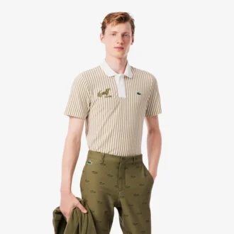 Thermoregulerende gestreepte golfpolo voor heren