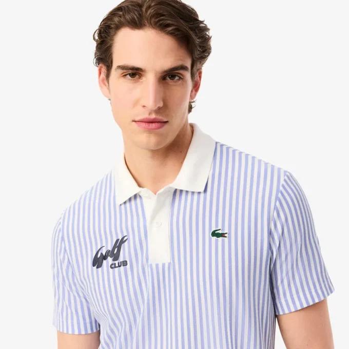 Thermoregulerende gestreepte golfpolo voor heren