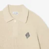 Trui met parelgeribde kraag en badge-accent