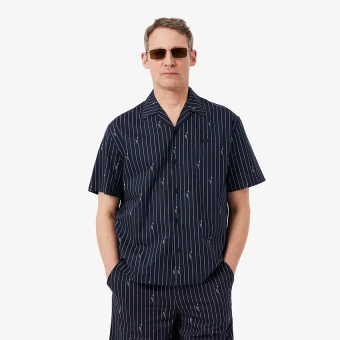 Twill-overhemd met print en relaxte pasvorm