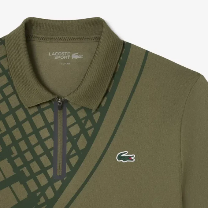 Ultra Dry bedrukt slim fit tennispolo voor heren