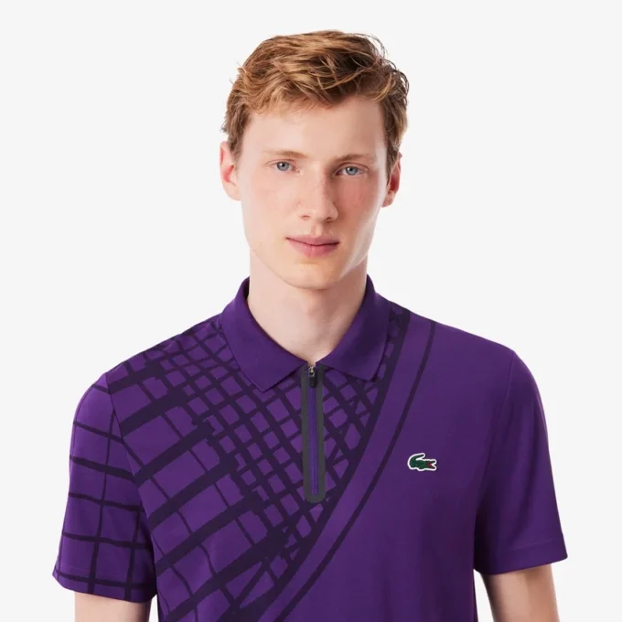 Ultra Dry bedrukt slim fit tennispolo voor heren
