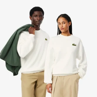 Unisex fleece-Sweatshirt met losse pasvorm en badge-accent