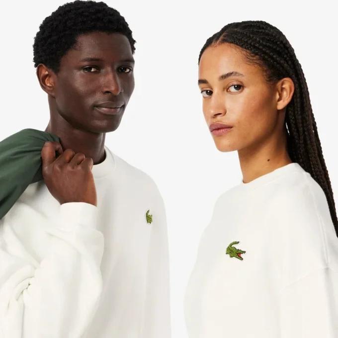 Unisex fleece-Sweatshirt met losse pasvorm en badge-accent