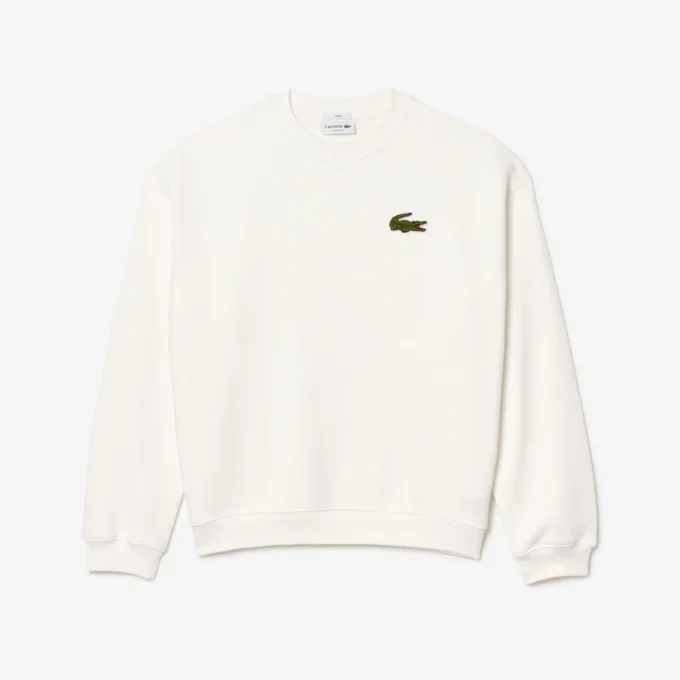 Unisex fleece-Sweatshirt met losse pasvorm en badge-accent