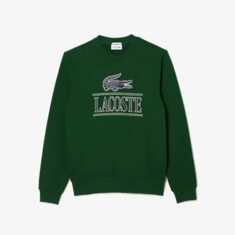 Unisex fleece sweatshirt met ronde hals en print