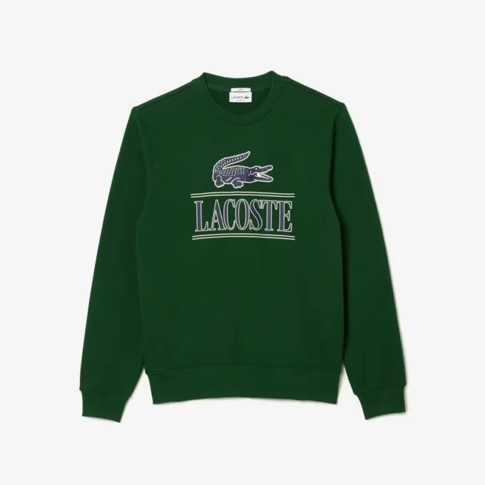 Unisex fleece sweatshirt met ronde hals en print