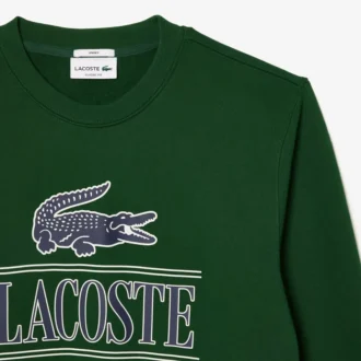 Unisex fleece sweatshirt met ronde hals en print