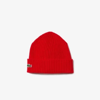Unisex geribde gebreide muts van geborstelde wol