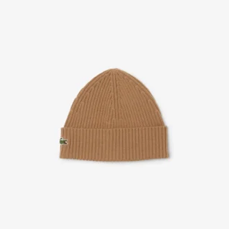 Unisex geribde gebreide muts van geborstelde wol