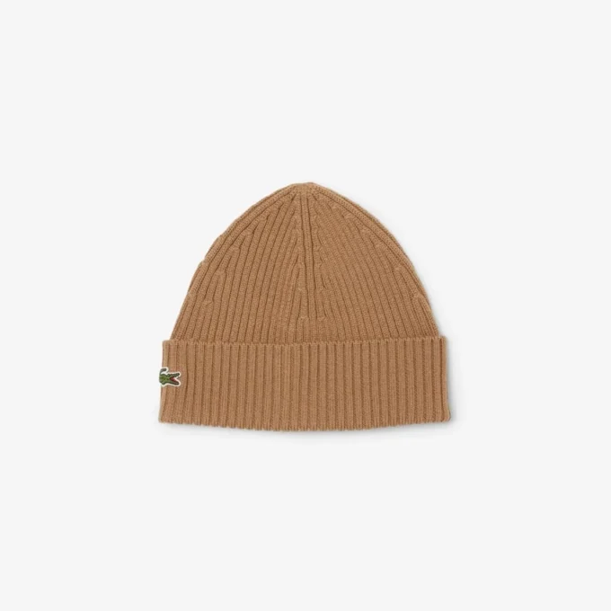 Unisex geribde gebreide muts van geborstelde wol
