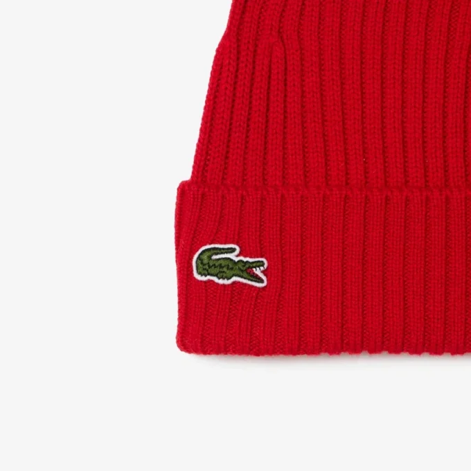 Unisex geribde gebreide muts van geborstelde wol