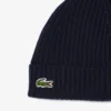Unisex geribde gebreide muts van geborstelde wol