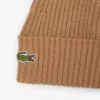 Unisex geribde gebreide muts van geborstelde wol