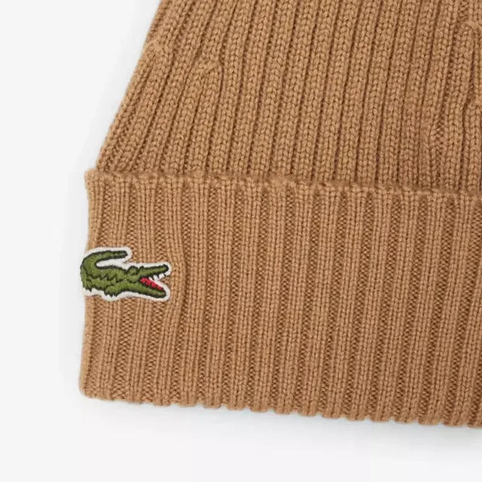 Unisex geribde gebreide muts van geborstelde wol