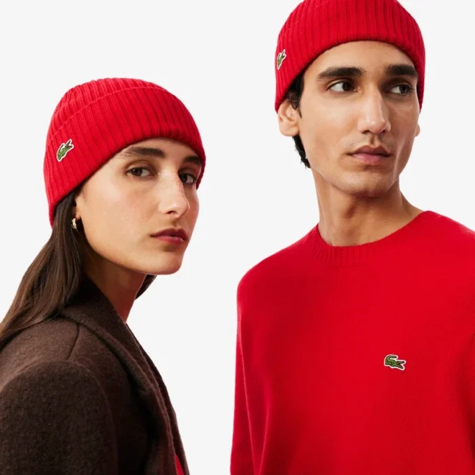 Unisex geribde gebreide muts van geborstelde wol
