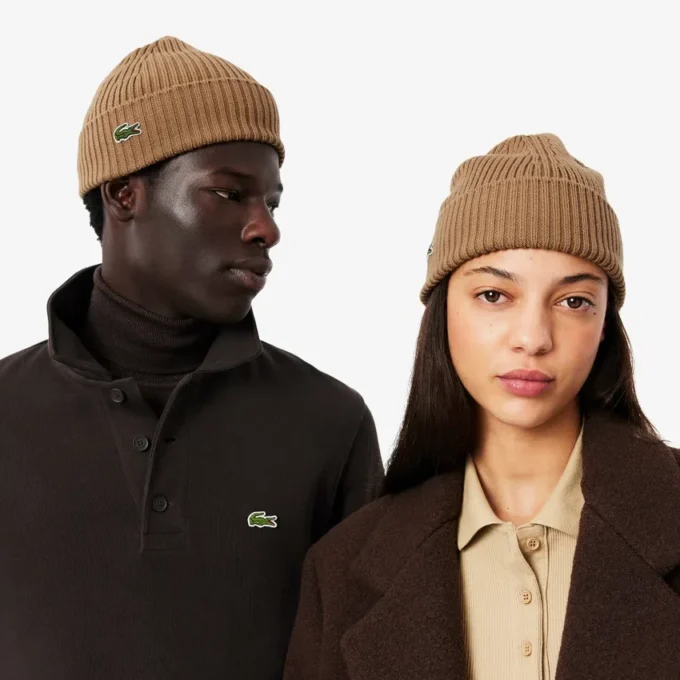 Unisex geribde gebreide muts van geborstelde wol