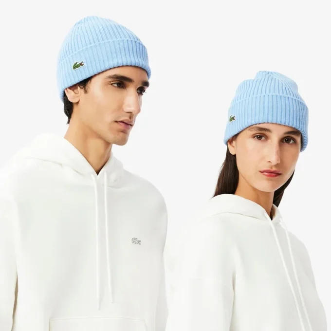 Unisex geribde gebreide muts van geborstelde wol