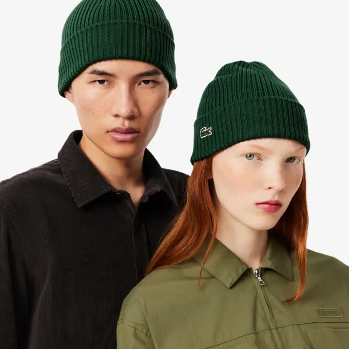 Unisex geribde gebreide muts van geborstelde wol
