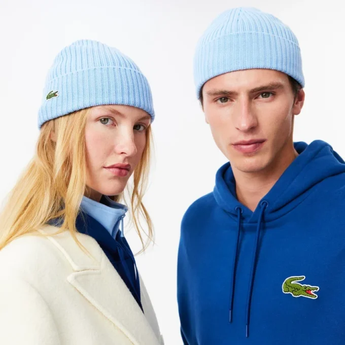Unisex geribde gebreide muts van geborstelde wol