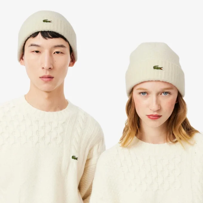Unisex geribde wollen beanie
