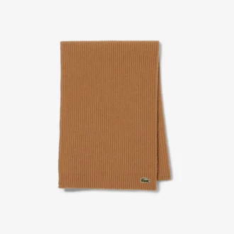 Unisex geribde wollen sjaal